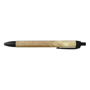 Luxury Gold Bokeh Sparkle Glamor Boutique Zwarte Inkt Pen
