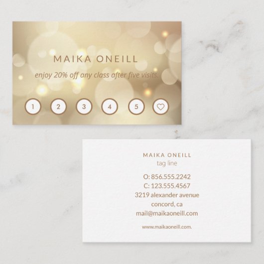 Luxury Gold bokeh wellness massage yoga Visitekaartje (Voorkant / Achterkant)