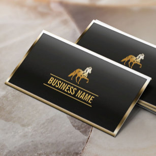Luxury Gold Border Horse Equine Visitekaartje