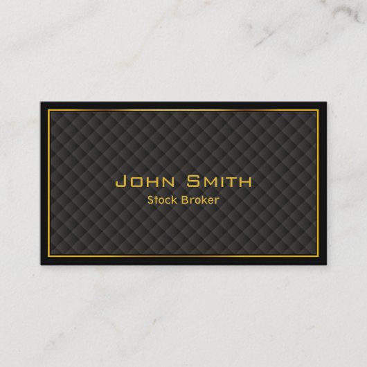 Luxury Gold Border Stock Broker Visitekaartje (Voorkant)