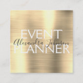 Luxury Gold Borhed Metal Event Planner Vierkante Visitekaartje (Voorkant)