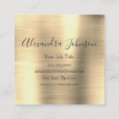 Luxury Gold Borhed Metal Eyelash Extensions Vierkante Visitekaartje (Achterkant)