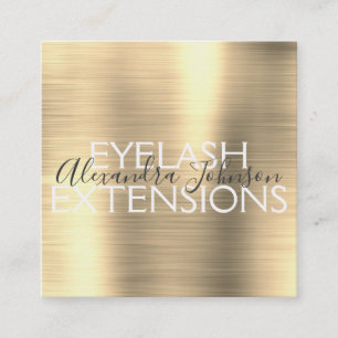 Luxury Gold Borhed Metal Eyelash Extensions Vierkante Visitekaartje