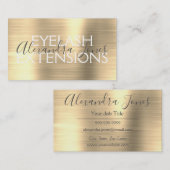 Luxury Gold Borhed Metal Eyelash Extensions Visitekaartje (Voorkant / Achterkant)