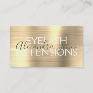 Luxury Gold Borhed Metal Eyelash Extensions Visitekaartje