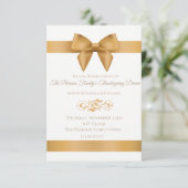 Luxury Gold Bow Thanksgiving Dinner Invitations Kaart (Staand voorkant)