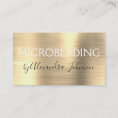 Luxury Gold Brushed Metal Microblading Visitekaartje (Voorkant)