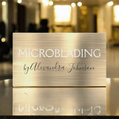 Luxury Gold Brushed Metal Microblading Visitekaartje