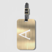 Luxury Gold Brushed Metal Monogram Name Initiaal Bagagelabel (Voorkant (verticaal))