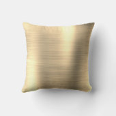 Luxury Gold Brushed Metal Monogram Name Initiaal Kussen (Achterkant)