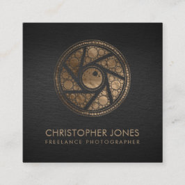 Luxury Gold Camera Shutter-fotograaf Vierkante Visitekaartje