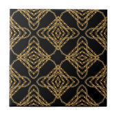Luxury Gold Chain Geometric Pattern Tegeltje (Voorkant)