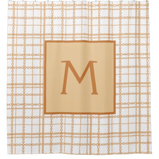 Luxury Gold Chains op White Background Bath Douchegordijn (Voorkant)