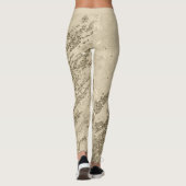 Luxury Gold Champagne Glitter Marble Add Text Leggings (Achterkant)