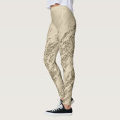 Luxury Gold Champagne Glitter Marble Add Text Leggings (Links)