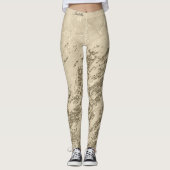 Luxury Gold Champagne Glitter Marble Add Text Leggings (Voorkant)
