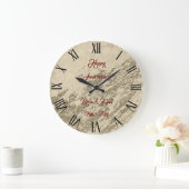 Luxury Gold Champagne Glitter Marble Customize Grote Klok (Huis)