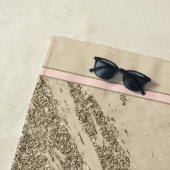 Luxury Gold Champagne Glitter Marble Customize Strandlaken (In situ)