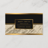 Luxury Gold Champagne Glitter Marble Customize Visitekaartje (Voorkant)