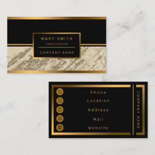 Luxury Gold Champagne Glitter Marble Customize Visitekaartje