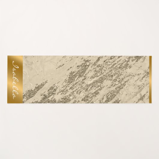 Luxury Gold Champagne Glitter Marble Customize Yogamat (Voorkant (horizontaal))