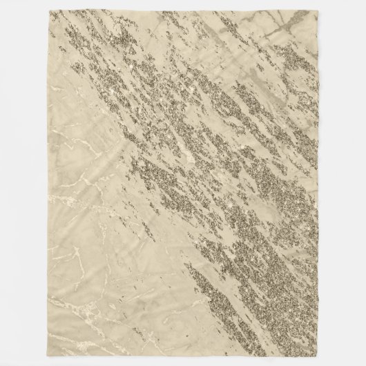 Luxury Gold Champagne Glitter Marble Fleece Deken (Voorkant)