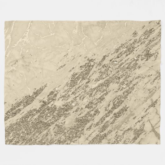Luxury Gold Champagne Glitter Marble Fleece Deken (Voorkant (Horizontaal))