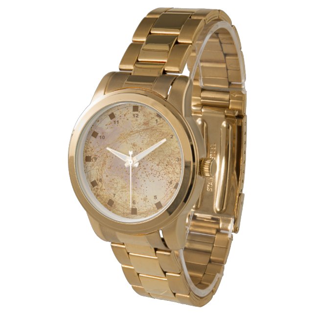 Luxury Gold Color,Rose gold Pattern, Classic  Horloge (Gekanteld)