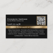 Luxury Gold Contractor Home Builder Photo QR Code Visitekaartje (Achterkant)