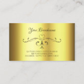 Luxury Gold Corner Borders Initialen Elegant Visitekaartje (Achterkant)