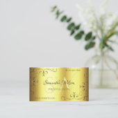 Luxury Gold Corner Borders Initialen Elegant Visitekaartje (Staand voorkant)