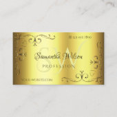 Luxury Gold Corner Borders Initialen Elegant Visitekaartje (Voorkant)