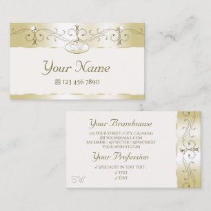 Luxury Gold Cream  Mousserende juwelen Initialen Visitekaartje