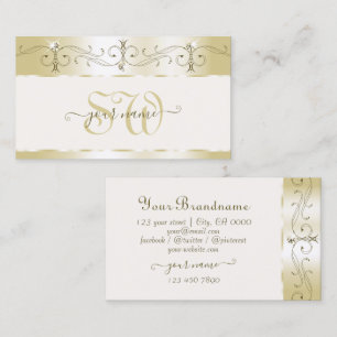 Luxury Gold Cream  Mousserende juwelen Monogram Visitekaartje