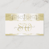 Luxury Gold Cream  Mousserende juwelen Monogram Visitekaartje (Voorkant)