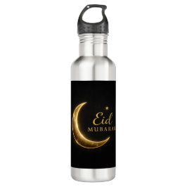 Luxury Gold Crescent Eid Mubarak Bottle Modern Isl Waterfles