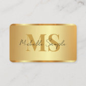 Luxury Gold Custom Typography Name QR Code Script Visitekaartje (Voorkant)
