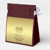 Luxury Gold Deep Burgundy Wedding Anniversary  Bedankdoosjes (Achterkant)