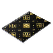 Luxury Gold Diamond Geometric Pattern on Black Notitieboek (Linkerzijde)