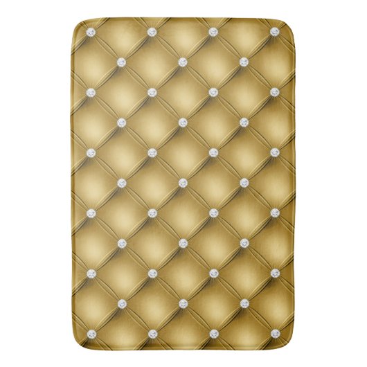 Luxury Gold Diamond Tufted Pattern Badmat (Voorkant Verticaal)