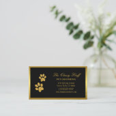 Luxury Gold Dog Pet Grooming Pw Print Visitekaartje (Staand voorkant)