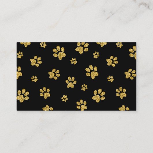 Luxury Gold Dog Pet Grooming Pw Print Visitekaartje (Achterkant)