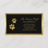 Luxury Gold Dog Pet Grooming Pw Print Visitekaartje (Voorkant)