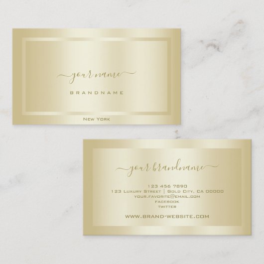 Luxury Gold Effect Colors Professional en modern Visitekaartje (Voorkant / Achterkant)