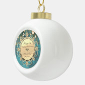 Luxury Gold Elegant Diamonds 50th Wedding Keramische Bal Ornament (Rechts)