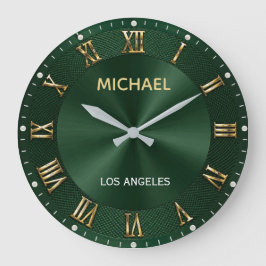 Luxury Gold Elegant Emerald Green Grote Klok