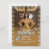 Luxury Gold Elegant Prom Send-Off Invitation Kaart (Voorkant)