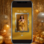 Luxury Gold Elegant Prom Send-Off Invitation Kaart