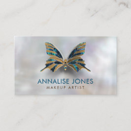 Luxury Gold en Abalone Shell Butterfly op parels Visitekaartje