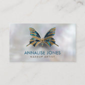 Luxury Gold en Abalone Shell Butterfly op parels Visitekaartje (Voorkant)
